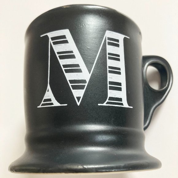 ANTHROPOLOGIE Noir Monogram Mug, Letter "M" - Picture 5 of 8